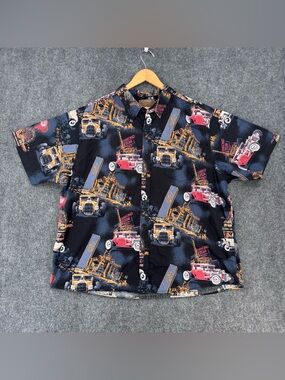 ClearWater Outfitters Hot Rod AOP Button Up Shirt Men’s XXL Retro Rockabilly